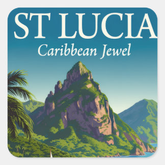 St Lucia Caribbean Jewel  Square Sticker