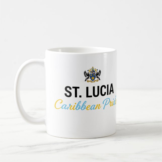 St. Lucia Coat of Arms | Everyday Pride Coffee Mug (Left)