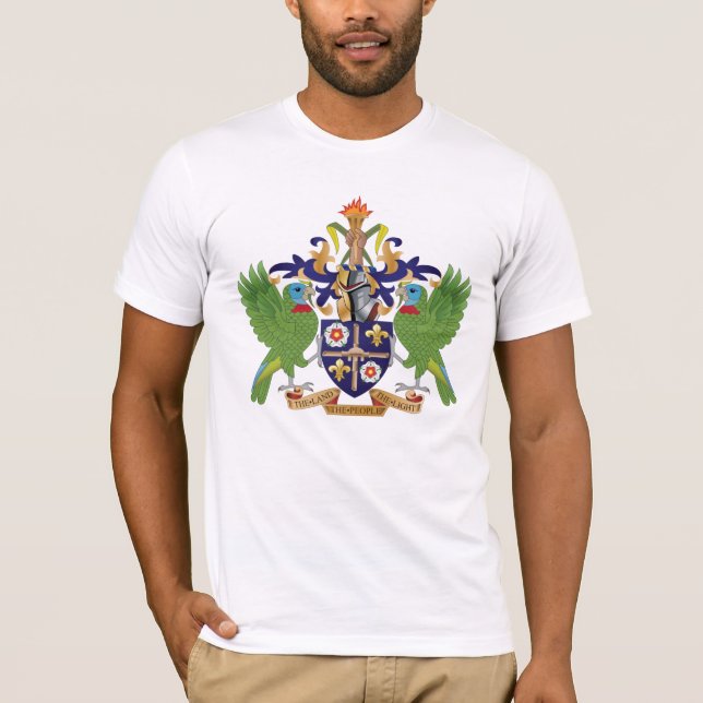 St Lucia Coat of Arms T-Shirt (Front)