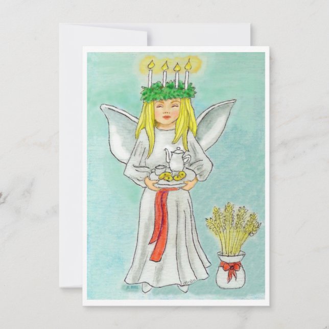 St. Lucia Day Advent JL Biel Thank You Card (Front)