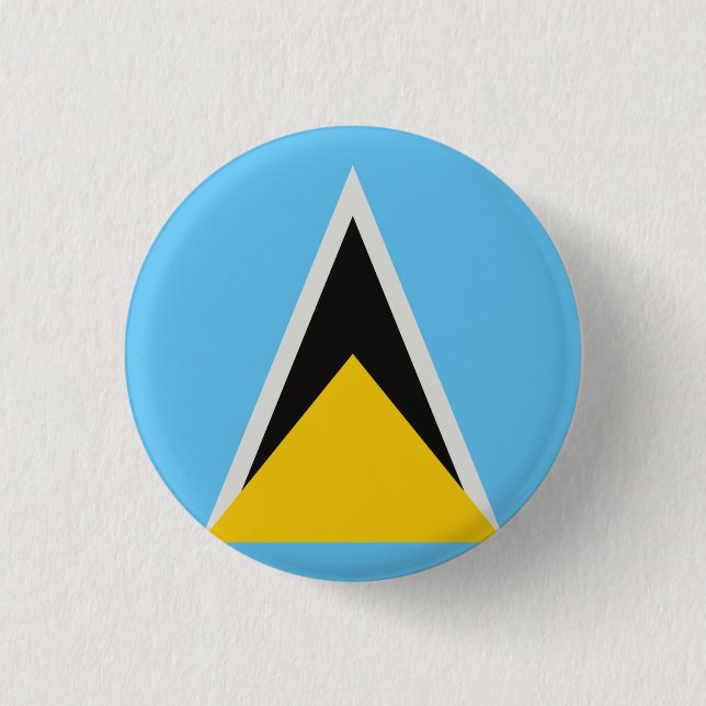 St Lucia Flag  3 Cm Round Badge (Front)