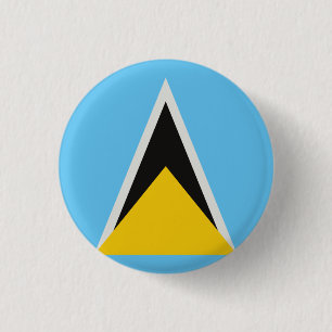 St Lucia Flag  3 Cm Round Badge