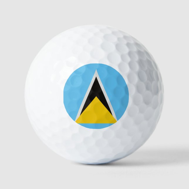 St Lucia Flag  Golf Balls (Front)