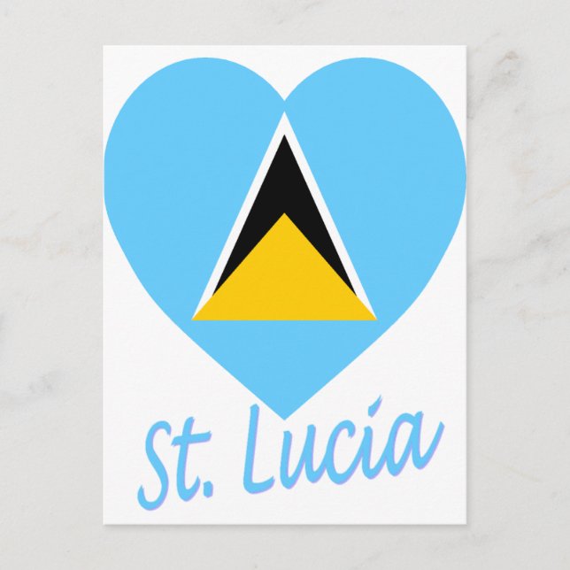 St Lucia Flag Heart Postcard (Front)