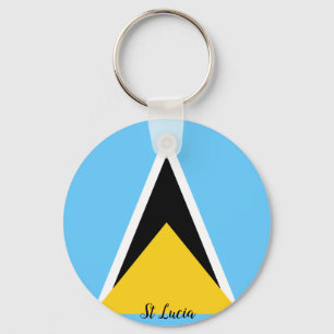 St Lucia Flag  Key Ring