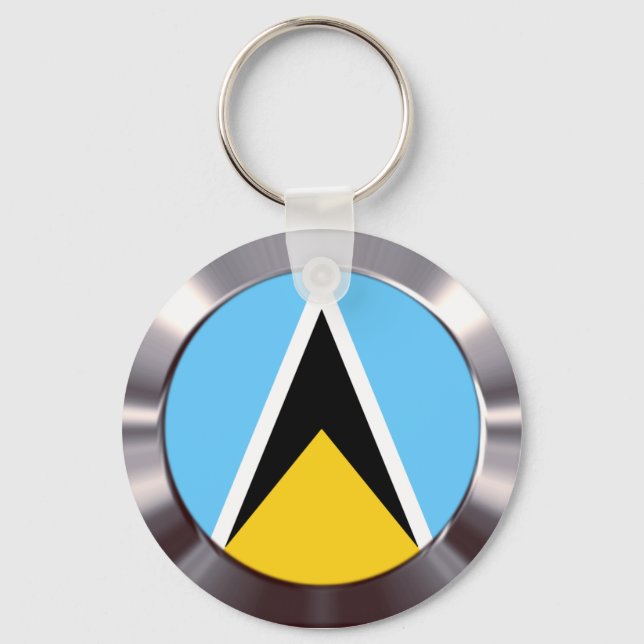 St Lucia Flag   Key Ring (Front)