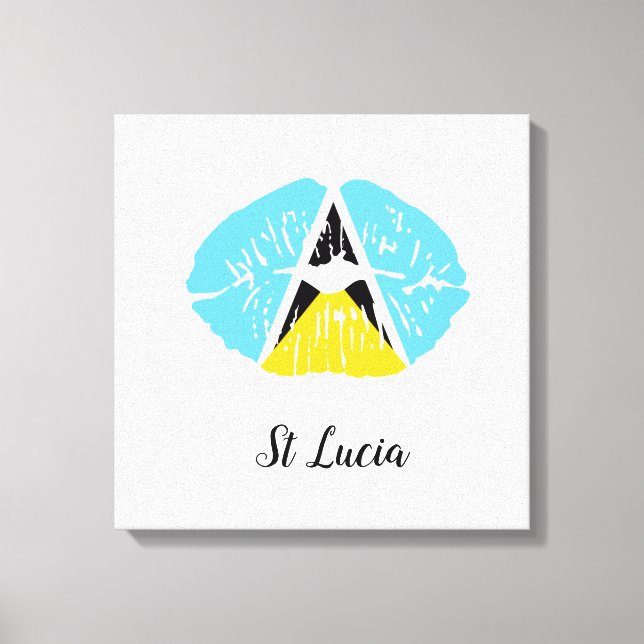 St Lucia  Flag lips  Canvas Print (Front)