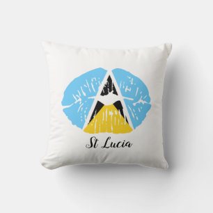 St Lucia  Flag lips   Cushion