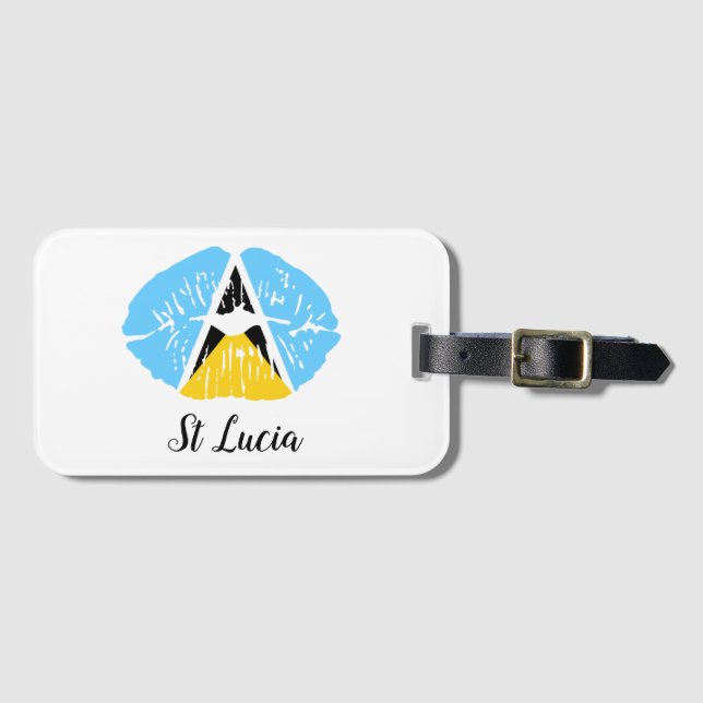 St Lucia  Flag lips  Luggage Tag (Front Horizontal)