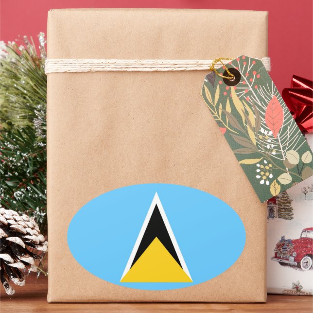 St Lucia  Flag  Oval Sticker (Holiday)