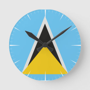 St Lucia Flag Round Clock