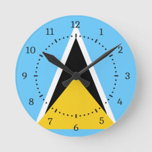 St Lucia Flag Round Clock