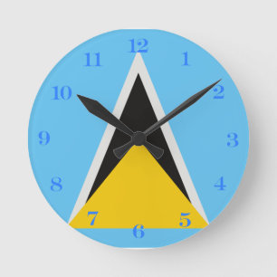 St Lucia Flag Round Clock