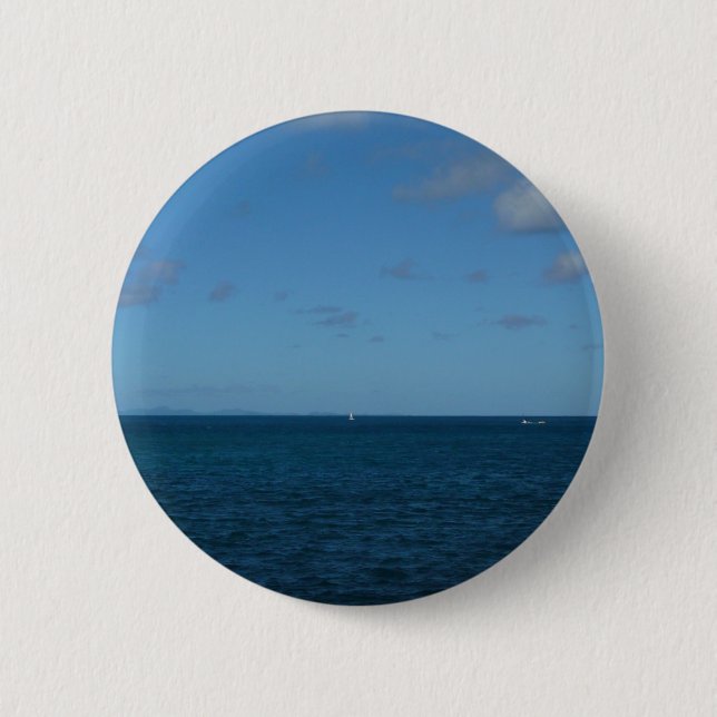 St. Lucia Horizon Blue Ocean 6 Cm Round Badge (Front)