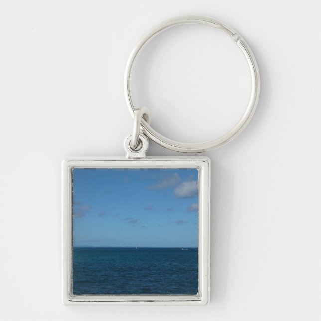 St. Lucia Horizon Blue Ocean Key Ring (Front)