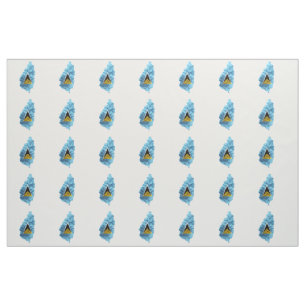 St Lucia Map flag Fabric
