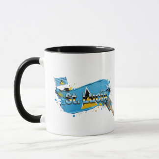 St. Lucia Paint Brush Design | Caribbean Pride Mug