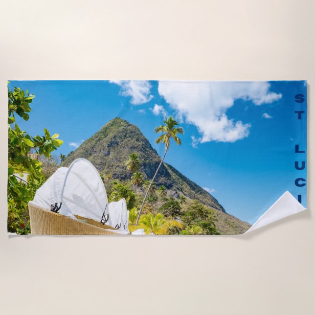 St Lucia Piton Beach Towel (Front)