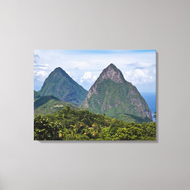 St Lucia Pitons Canvas Print (Front)