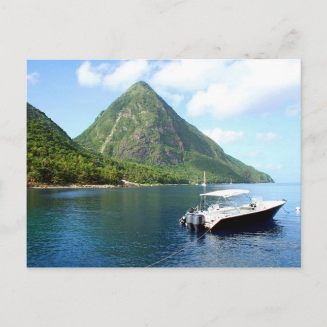 St Lucia Pitons Postcard (Front)