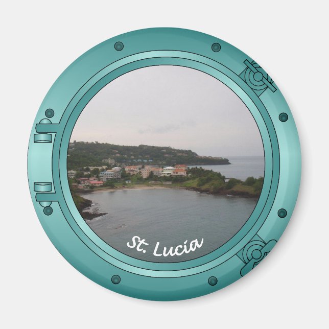 St Lucia Porthole Magnet (Front)