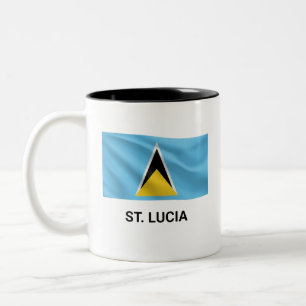 St. Lucia Simple Flag   Everyday Pride Two-Tone Coffee Mug