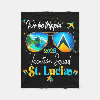St. Lucia Vacation Family Friends Trip Cruise 2025 Fleece Blanket
