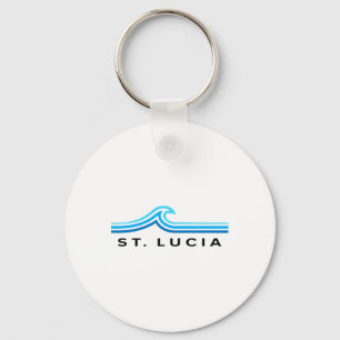 St Lucia Waves Vintage Mens Women Girls Boys Trave Key Ring