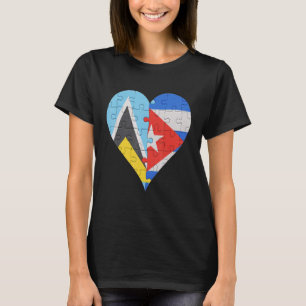 St Lucian Cuban Flag Heart T-Shirt