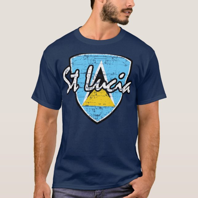 St Lucian flag design T-Shirt (Front)