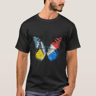 St Lucian Sint Maartener Flag Butterfly T-Shirt