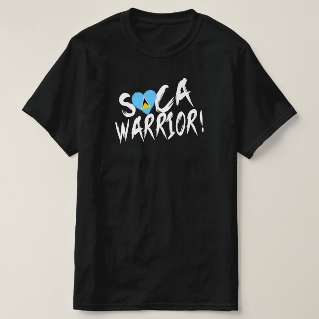 St Lucian Soca Warrior Saint Lucia Flag Carnival T-Shirt (Design Front)