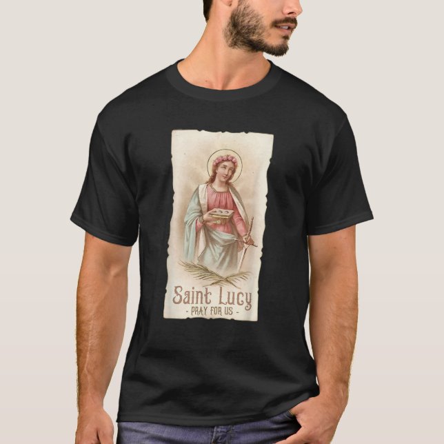 St Lucy Eyes Crown St Lucia Catholic Women Girls T-Shirt (Front)