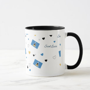 St. Luica Roots Pattern Mug Caribbean Flag