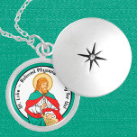 St. Luke, Beloved Physician (RLS 08; MedVers.) Locket Necklace<br><div class="desc">Before he was an Evangelist, St. Luke was a physician—perhaps, a ship’s doctor. A Greek by birth, his was a legacy of medical training unrivaled in the ancient world. According to Greek myth, Asclepius, son of Apollo, was the first physician and, to this day, the Rod of Asclepius is a...</div>