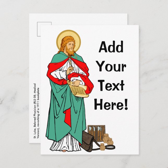 St. Luke, Beloved Physician (RLS 08; MedVers.) Postcard (Front/Back)