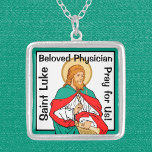 St. Luke, Beloved Physician (RLS 08; MedVers.) Silver Plated Necklace<br><div class="desc">Before he was an Evangelist, St. Luke was a physician—perhaps, a ship’s doctor. A Greek by birth, his was a legacy of medical training unrivaled in the ancient world. According to Greek myth, Asclepius, son of Apollo, was the first physician and, to this day, the Rod of Asclepius is a...</div>