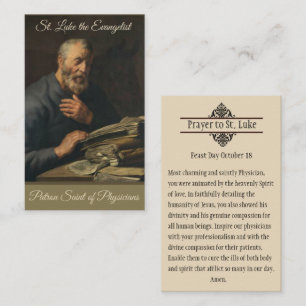 St. Luke Evangelist Patron of Physicians Holy Card
