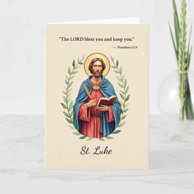 St Luke God's Peace and Blessings with Scripture Card (Front)