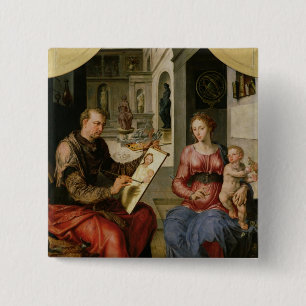 St. Luke Painting the Virgin, c.1545 15 Cm Square Badge