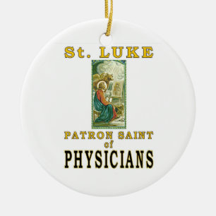 ST. LUKE PATRON SAINT PHYSICIANS CERAMIC TREE DECORATION
