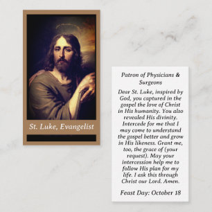 St. Luke the Evangelist Customisable Prayer Card