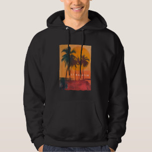 St Maarten Beach Vintage Sunset Palm Trees Vacatio Hoodie