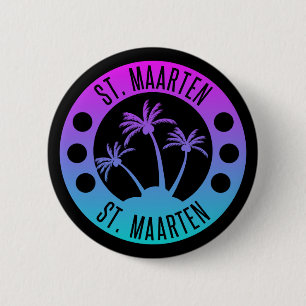 St. Maarten Blue Gradient Sint Martin 6 Cm Round Badge