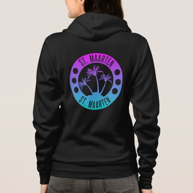 St. Maarten blue Gradient Sint Martin Hoodie (Back)