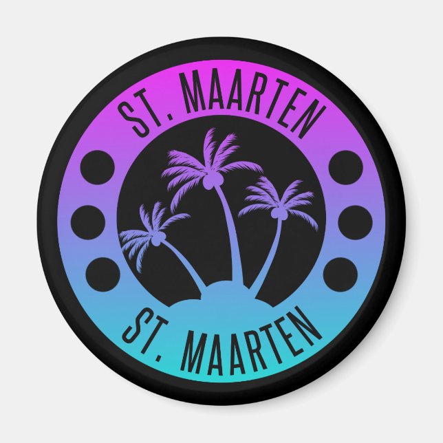 St. Maarten Blue Gradient Sint Martin Magnet (Front)