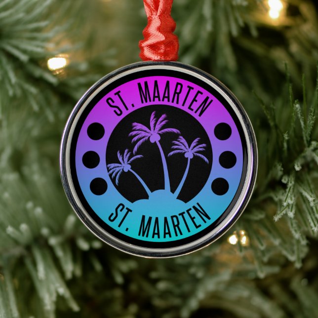 St. Maarten Blue Gradient Sint Martin Metal Tree Decoration (Tree)