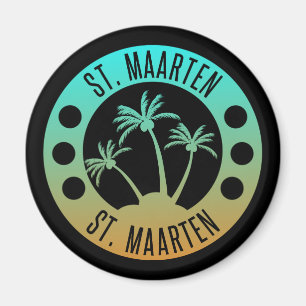 St. Maarten Ocean Aqua Blue Gradient Sint Martin Magnet