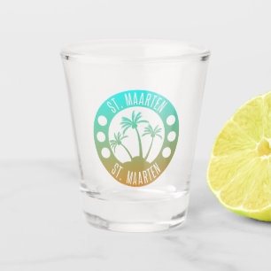 St. Maarten Ocean Aqua Blue Gradient Sint Martin Shot Glass