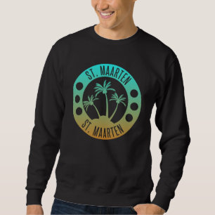 St. Maarten Ocean Aqua Blue Gradient Sint Martin Sweatshirt